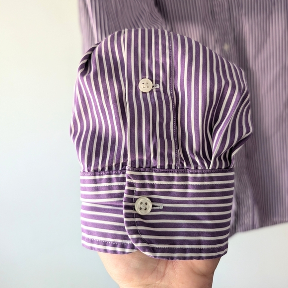 Ralph Lauren Classic Purple Dress Shirt In Size 16 1/2 - 42 - Picture 5 of 8